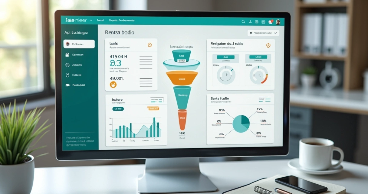 Painel de CRM odontológico com funil de pacientes