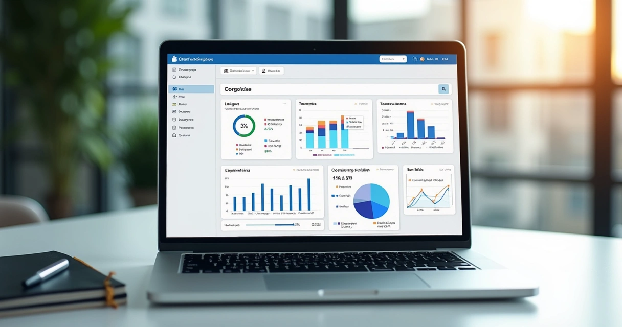 CRM dashboard with sales pipeline and B2B metrics 