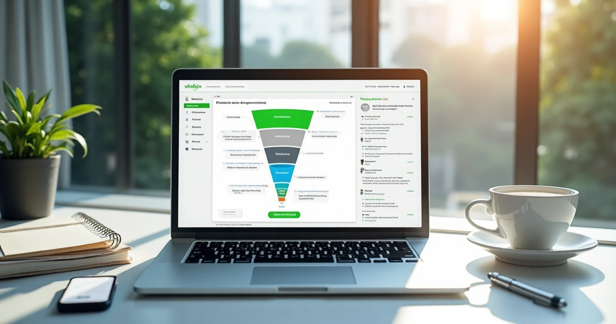 CRM dashboard with WhatsApp conversations and sales funnel