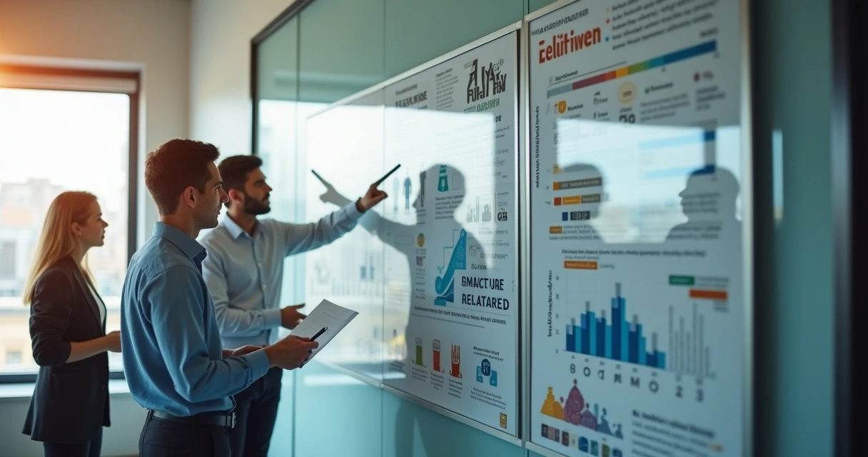 Painel com indicadores humanos e valores da equipe