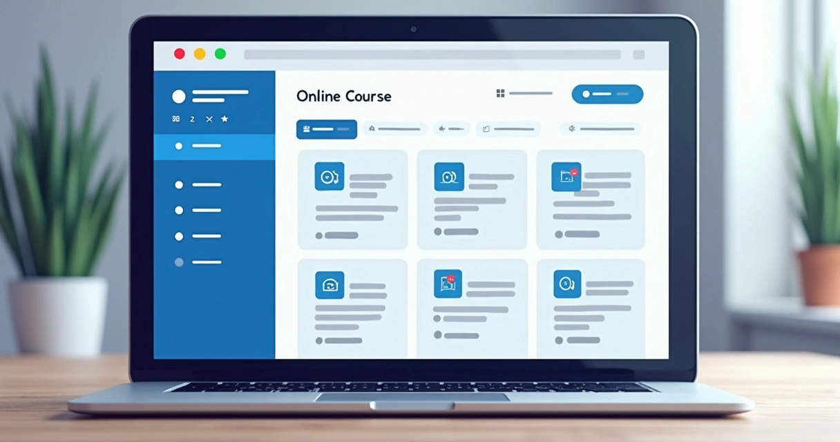 Painel com módulos de curso e upload de vídeo 
