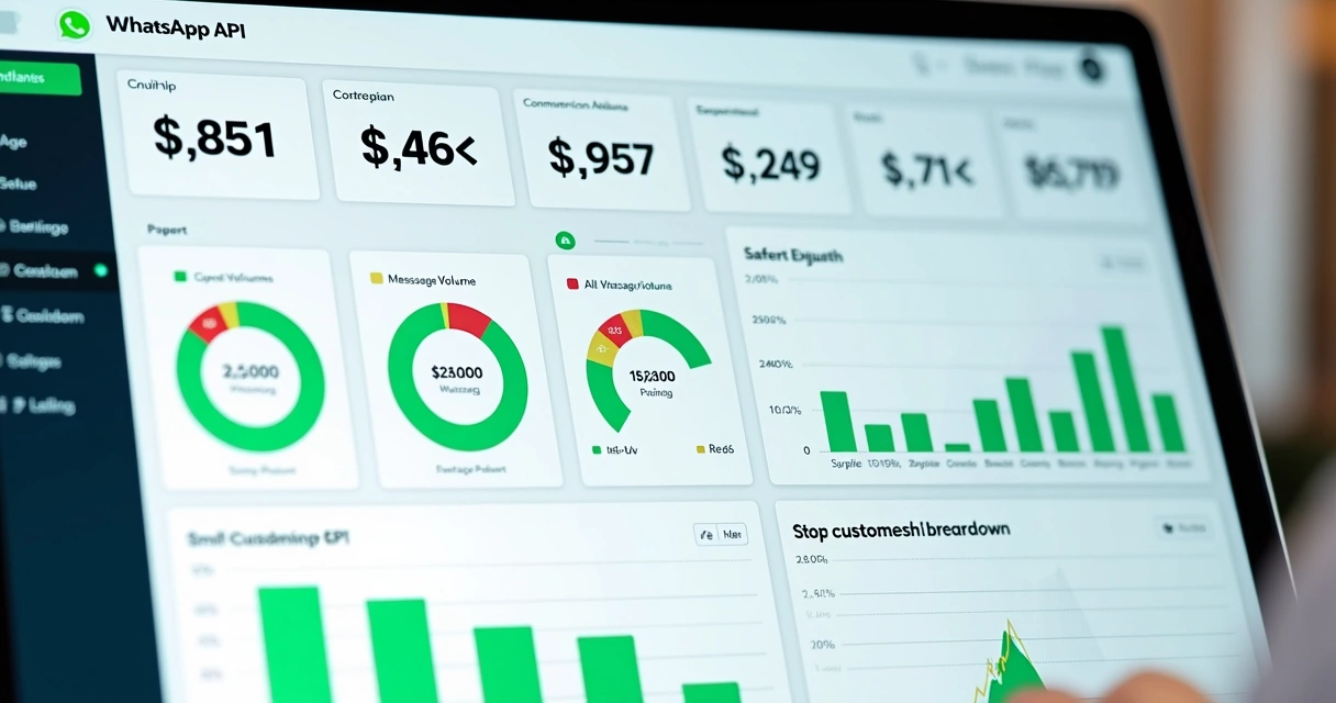 Painel visual de custos e métricas da API do WhatsApp 