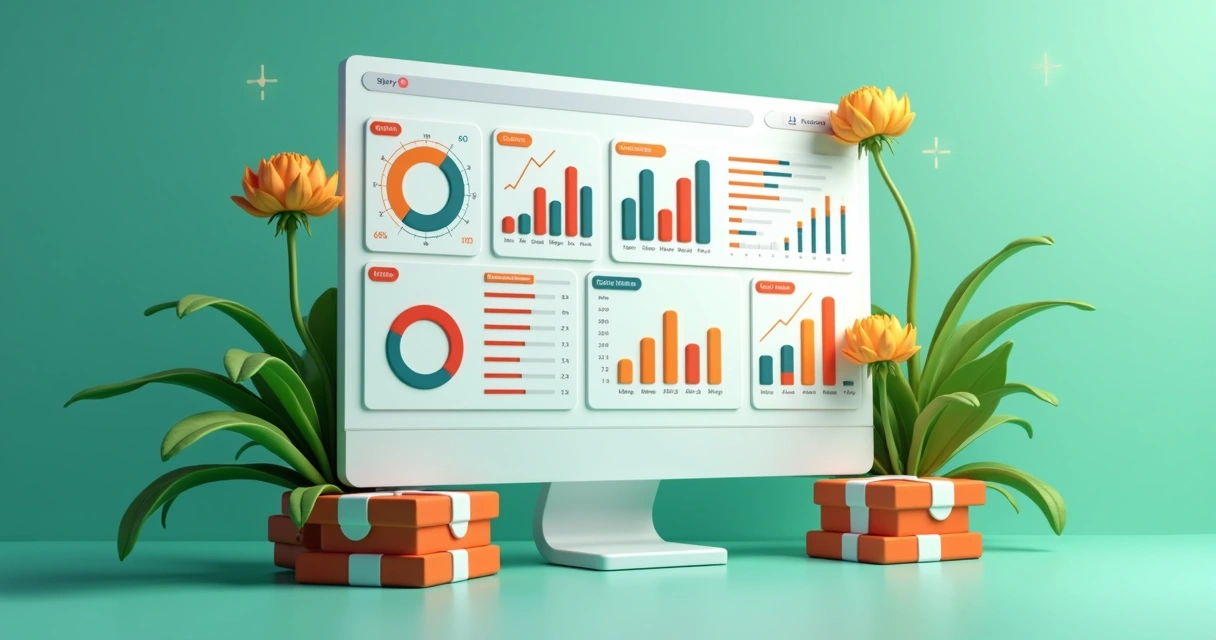 Painel de BI com gráficos de vendas e estoque de e-commerce 