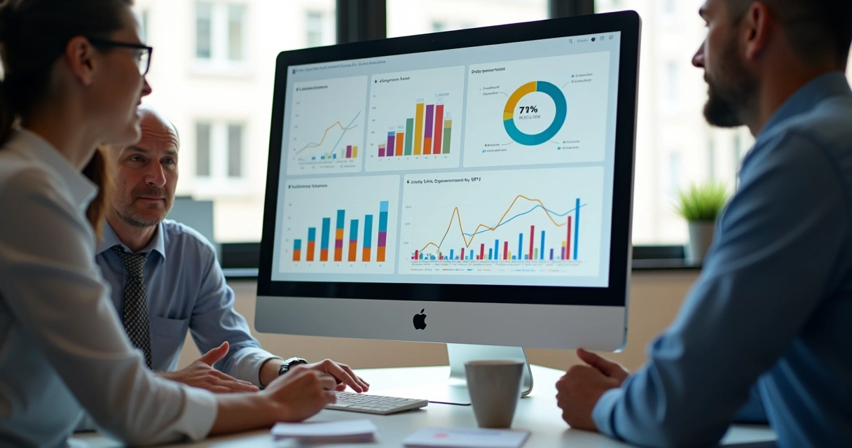 Painel com gráficos de dados sobre comportamento de usuários em e-commerce 