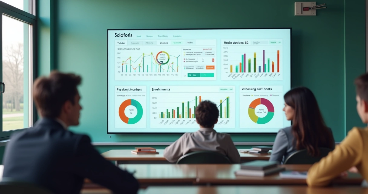 Painel digital exibe dados de indicadores educacionais