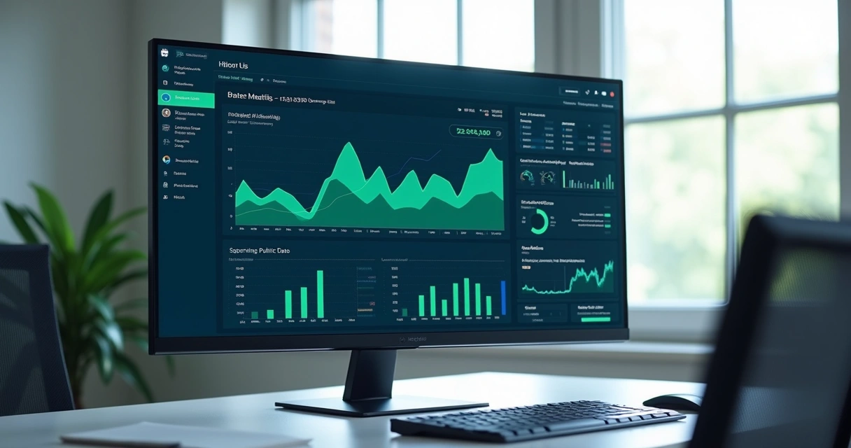 Painel com gráficos históricos e indicadores preditivos 