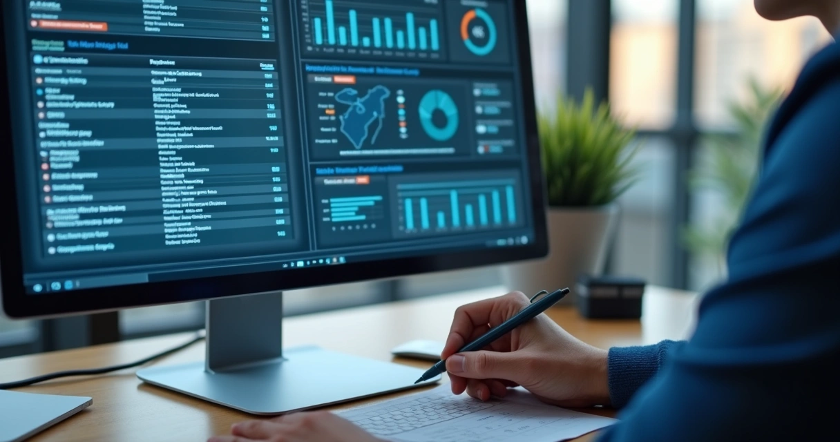 Painel digital com indicadores usados em negociação contratual 