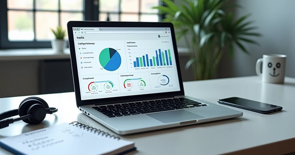 Painel de prospecção com métricas, contatos e sinais de compra