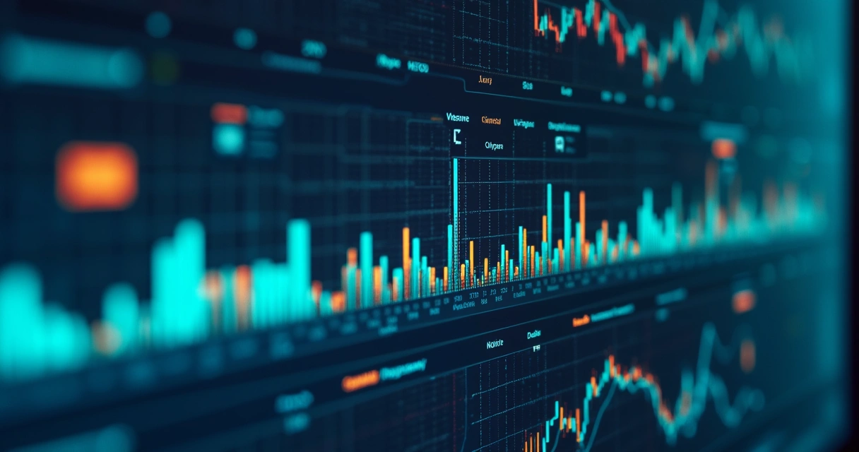 Painel digital mostrando gráficos de vendas, funil de leads e indicadores de IA. 