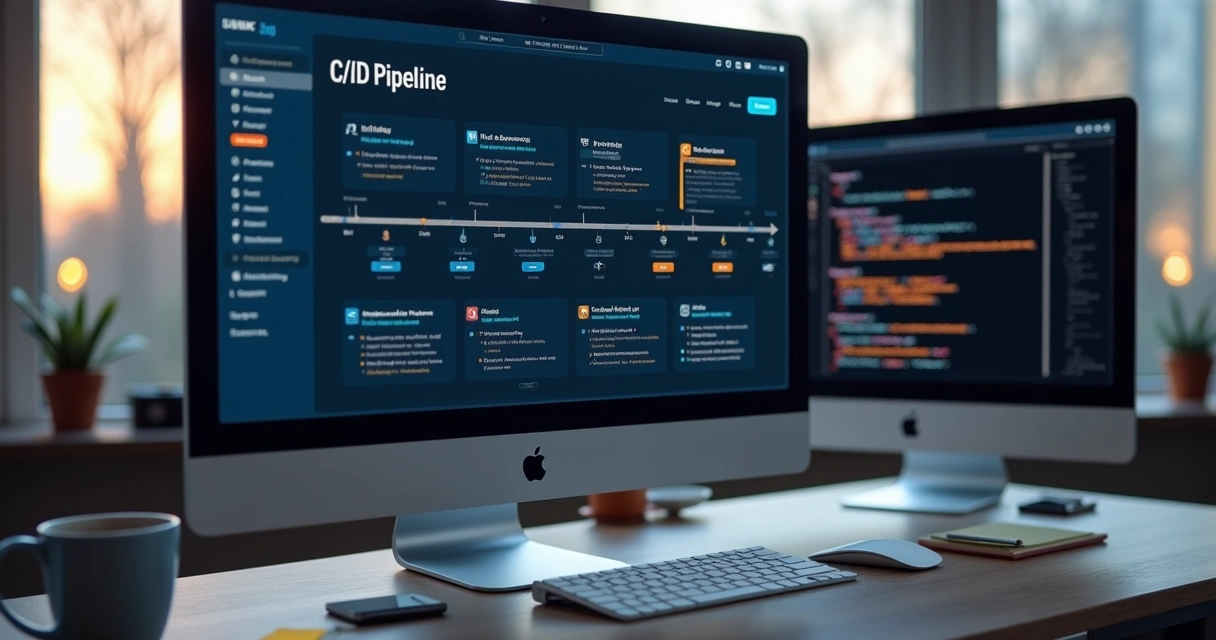 Painel de dashboard mostrando etapas de um pipeline CI/CD AWS 