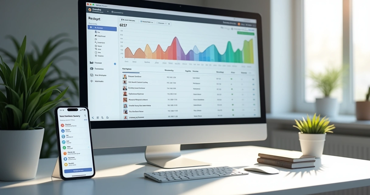 Dashboard com gráficos de satisfação e relatórios de feedbacks