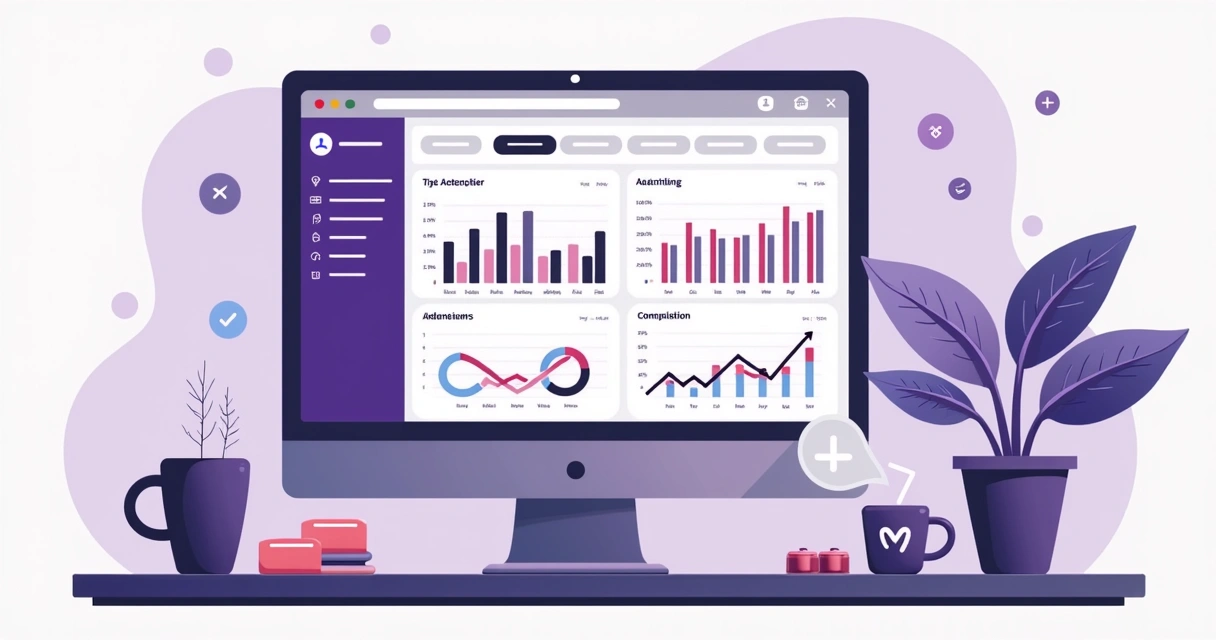 Dashboard digital mostrando métricas de leads em canais 