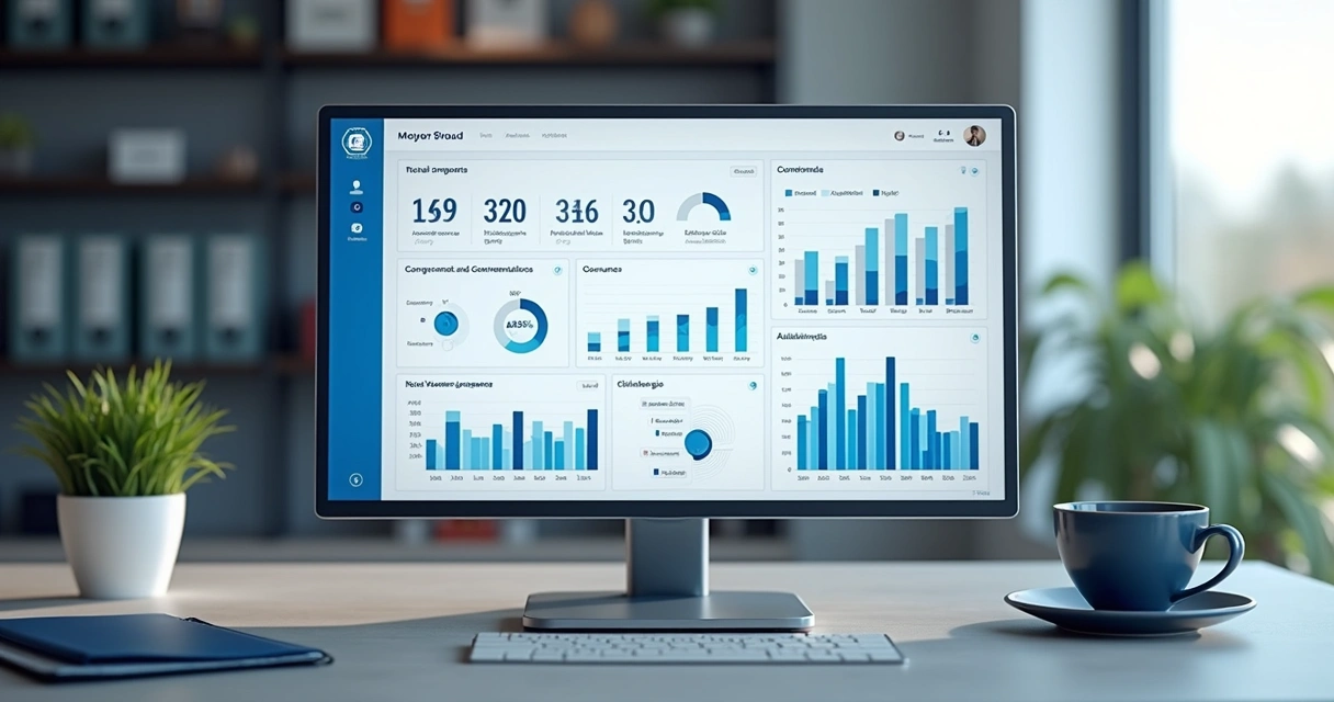 Painel digital com métricas de vendas e consumo 