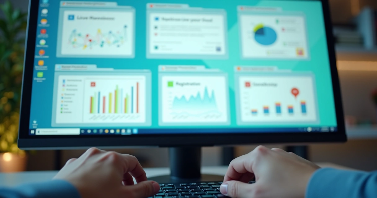 Painel de ferramentas em um webinar virtual 