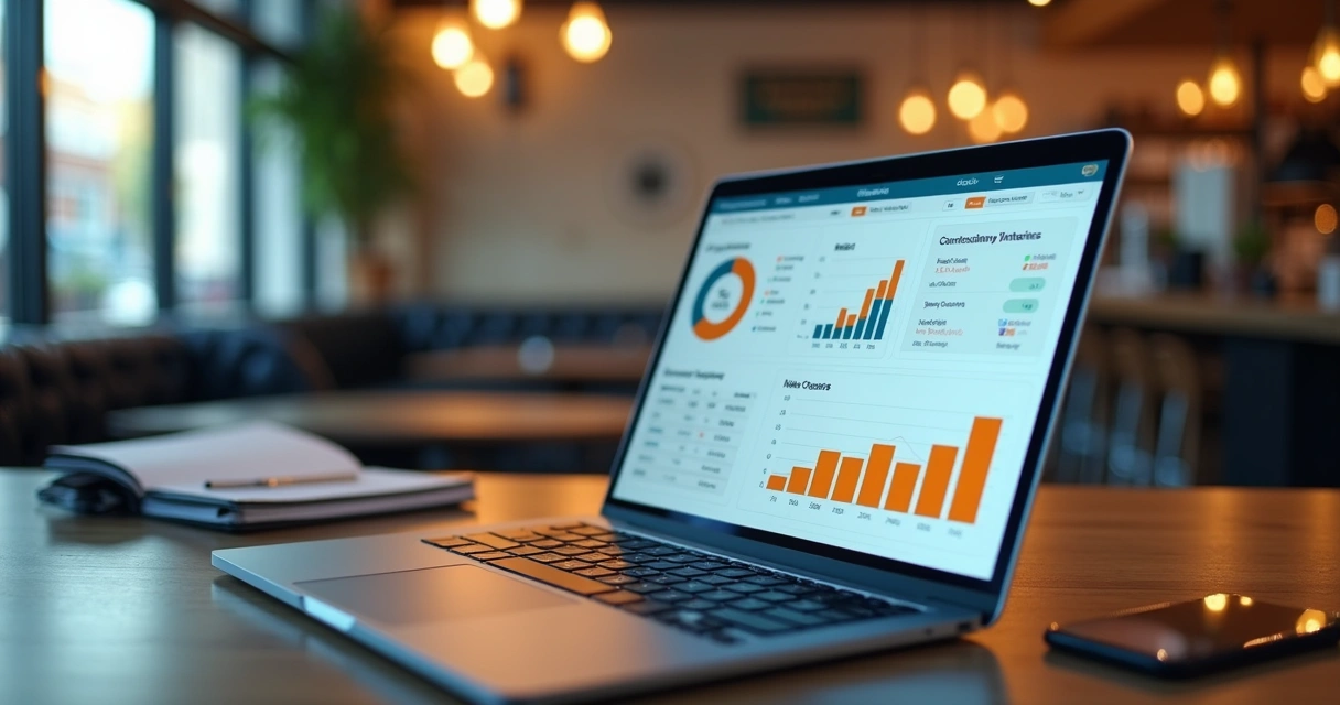 Painel com métricas de delivery em restaurante 