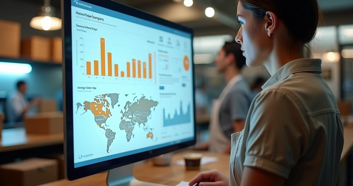 Painel com gráficos de pedidos e mapa de entregas 