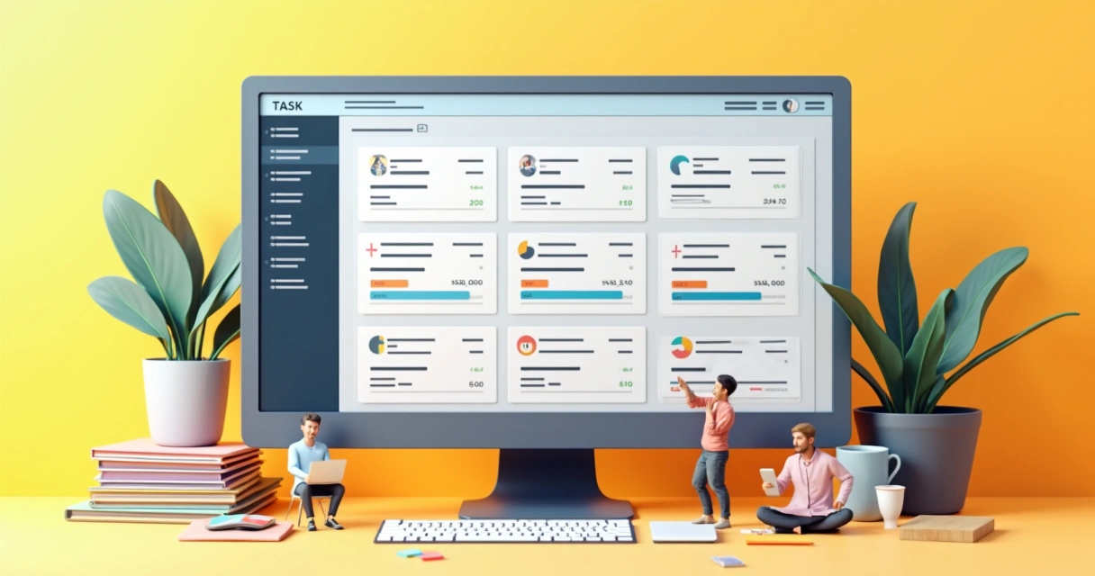 Painel de solicitações digitais com fila de tarefas de design 