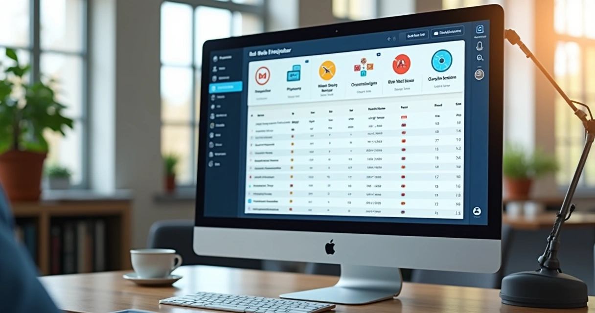 Painel digital com demandas de design e status de projetos 