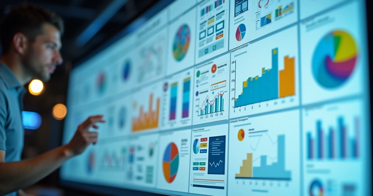 Painel mostrando design de interface de sistema em ambiente digital 