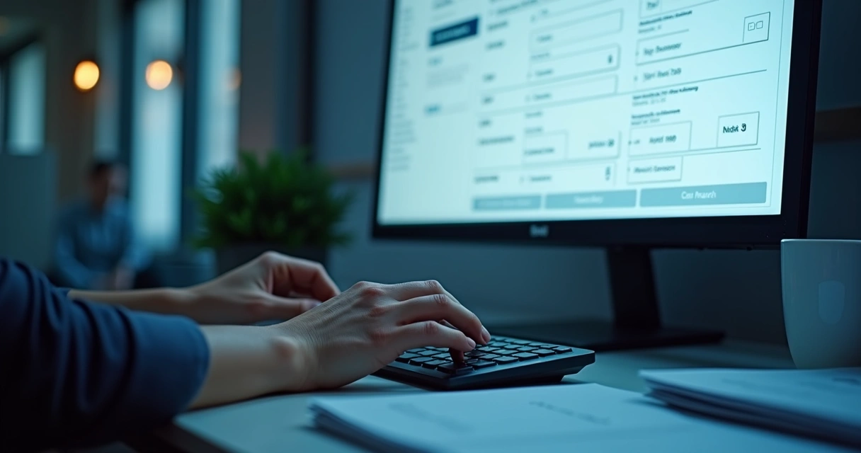 Digitando eventos em painel do sistema eSocial no computador 