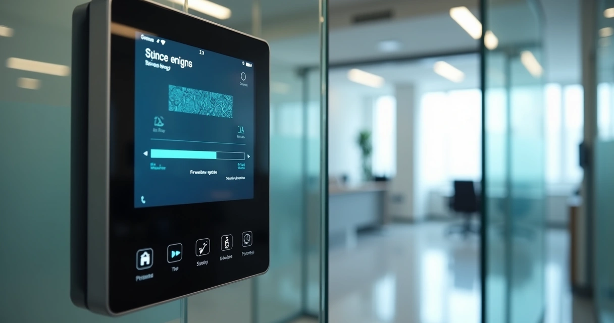 Painel digital de controle de porta de vidro em atualização 