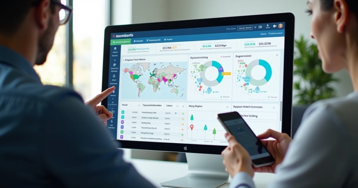 Painel digital de acompanhamento de pedidos em tela de computador 