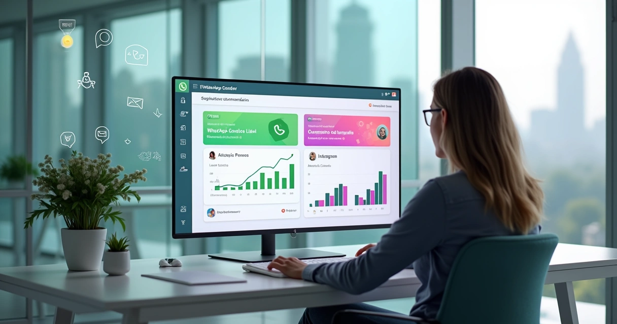 Dashboard mostrando disparo de campanha em massa em múltiplos canais digitais 