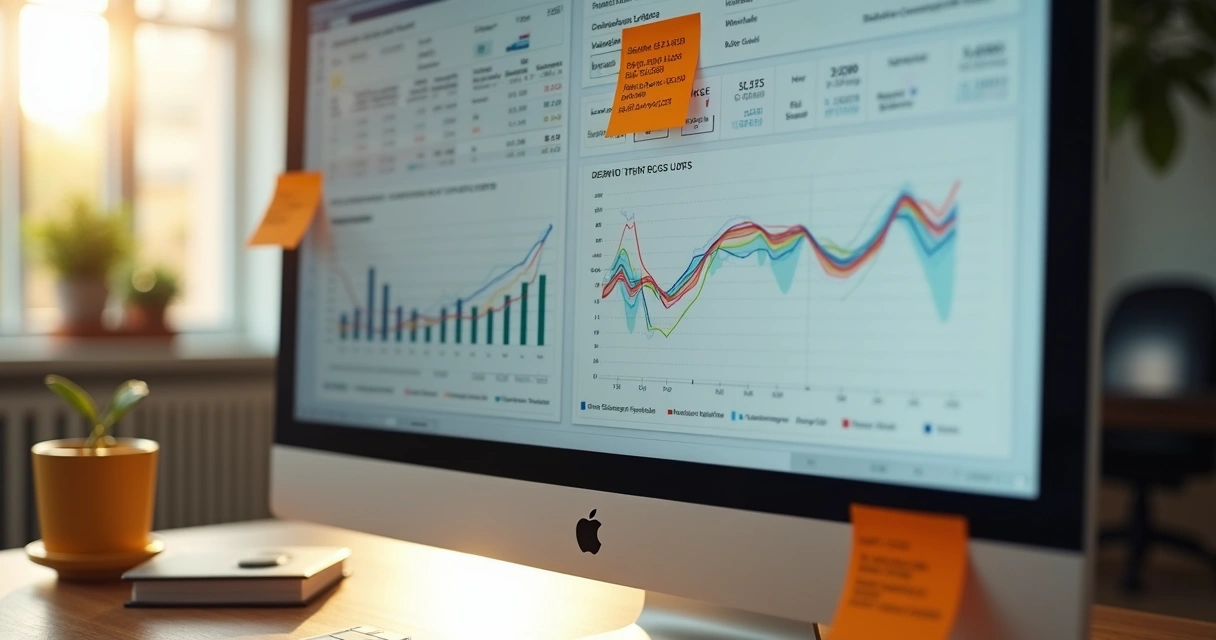 DRE de lavanderia em tela de computador, gráfico mostrado 