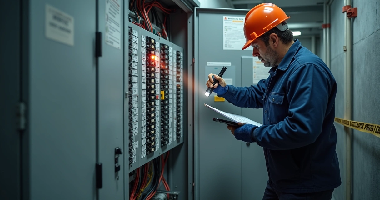 Painel elétrico de imóvel comercial com inspeção técnica 