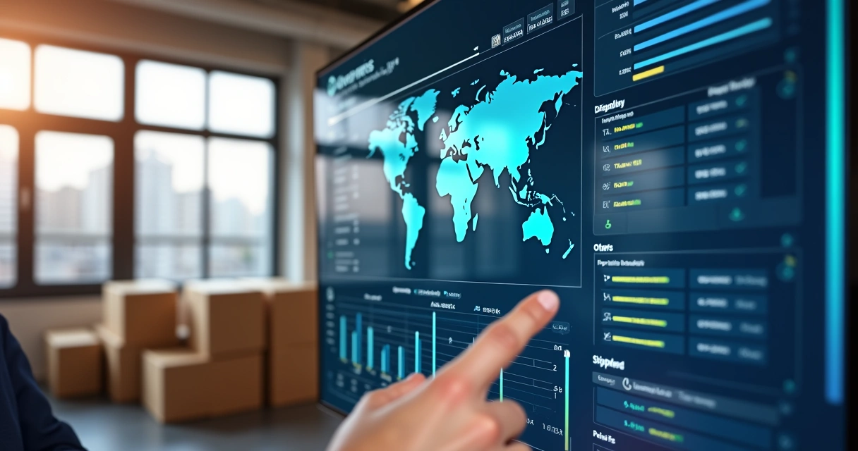 Painel em tempo real mostrando status de estoque e pedidos 