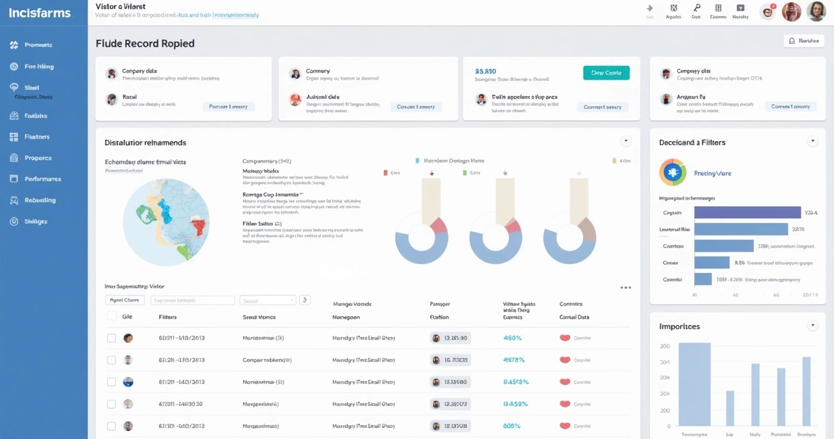 Painel de dashboard enriquecendo dados de visitantes web 