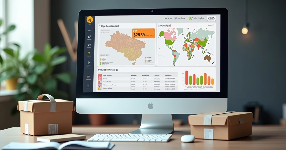 Painel com indicadores de pedidos e entregas de marketplace 