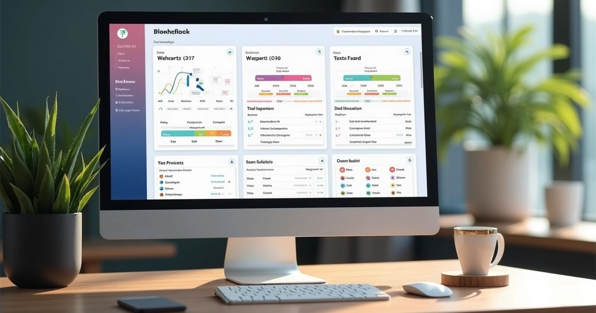 Dashboard visual de projetos em equipe remota no Notion 