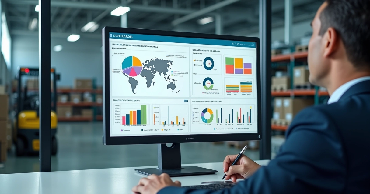 Painel de ERP em ambiente industrial 