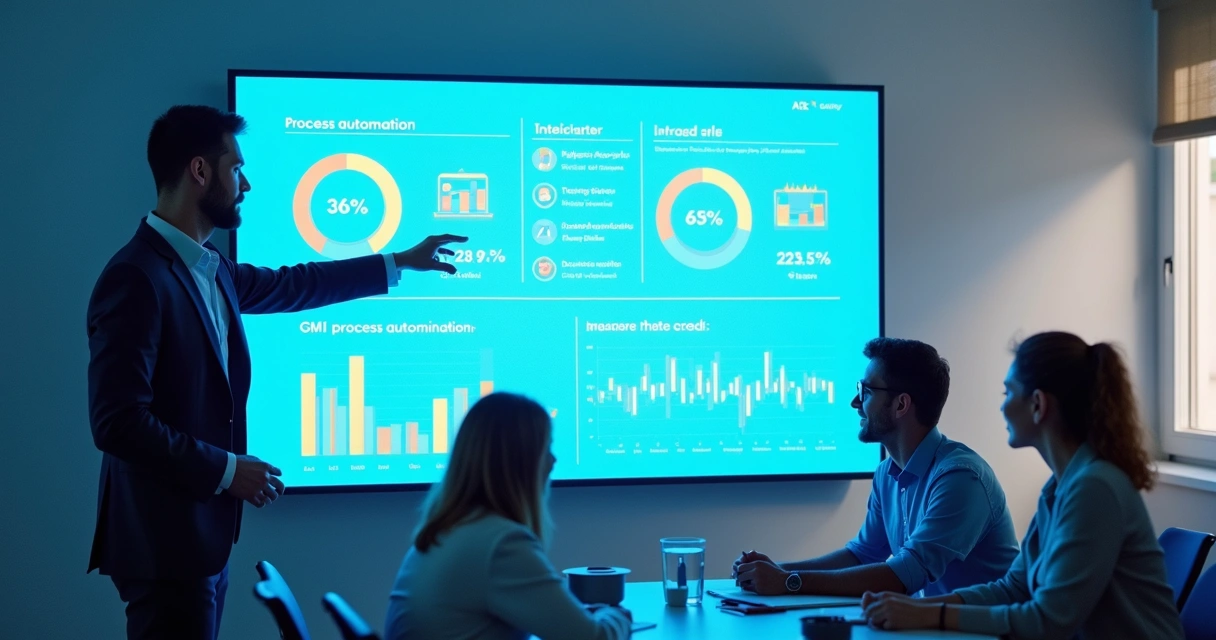 Painel mostrando indicadores de transformação digital empresarial 