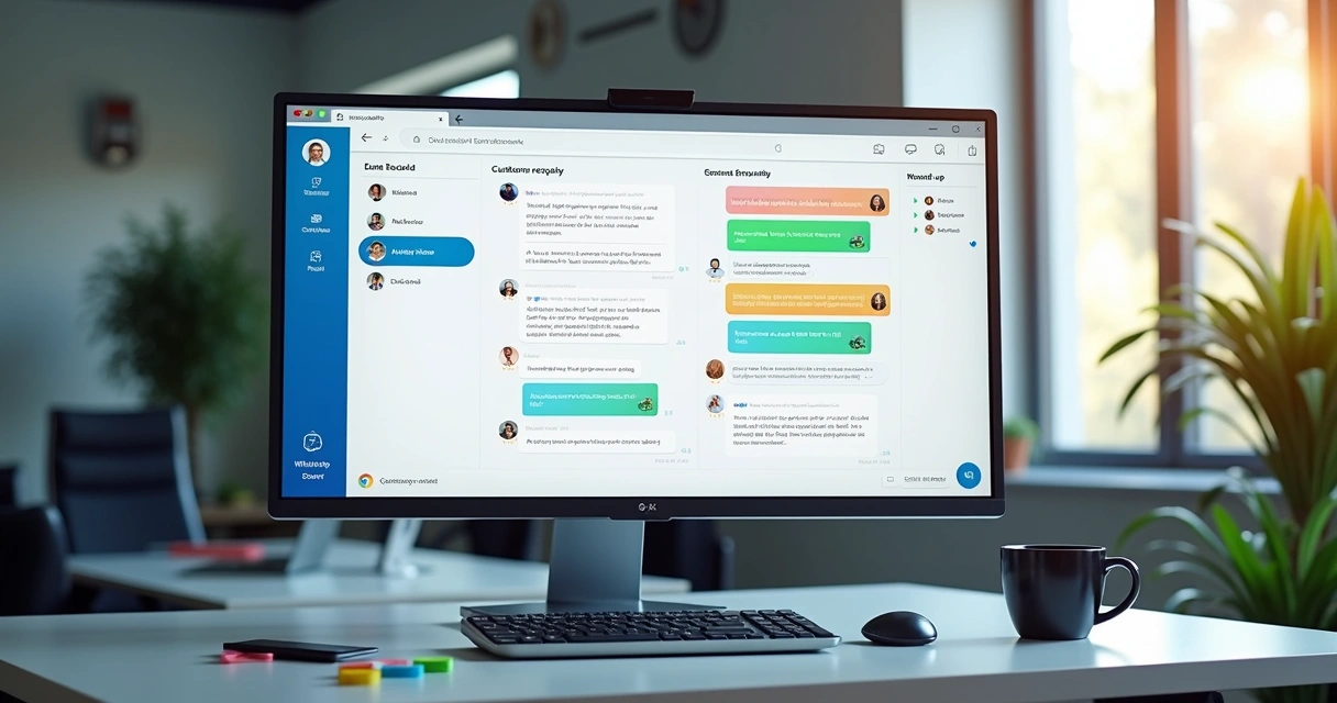 Painel de atendimento com etiquetas coloridas em conversas 