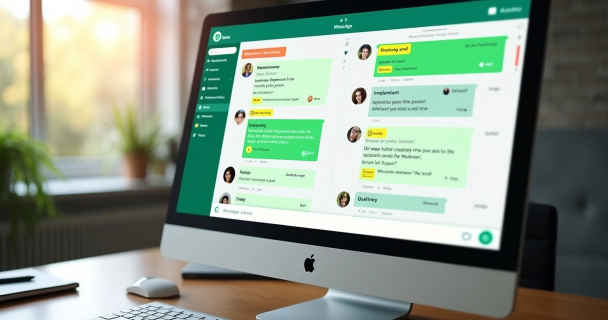 Painel com etiquetas coloridas em conversas do WhatsApp 