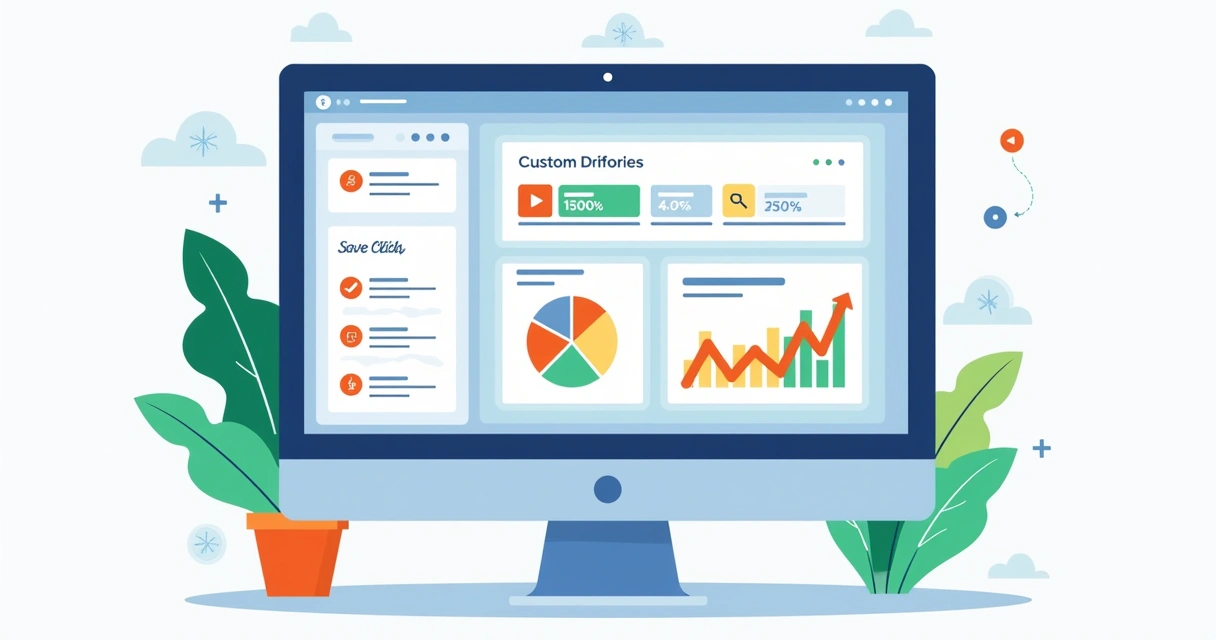 Painel com métricas de cliques, scroll e vídeo em landing page