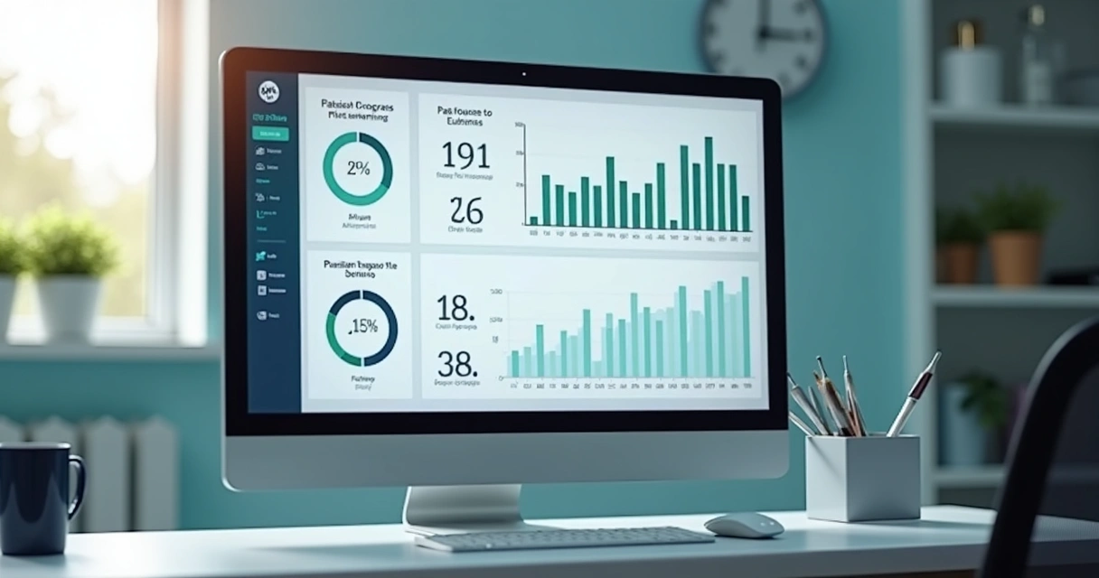 Painel digital com gráfico de evolução de paciente para acompanhamento clínico 