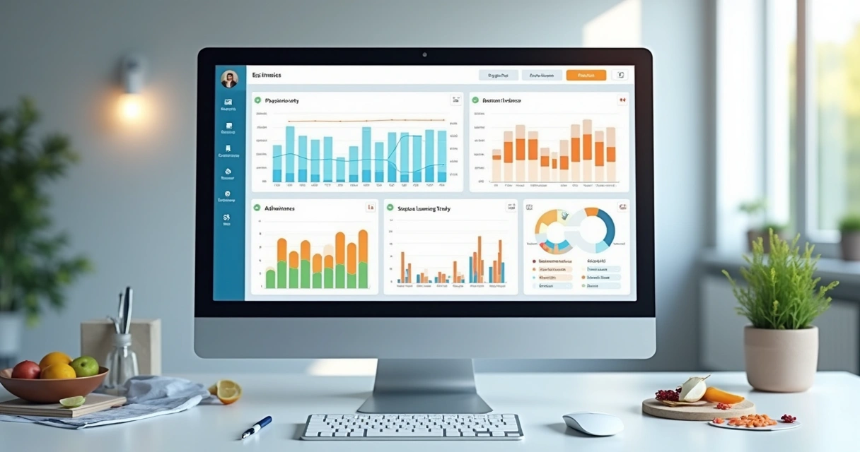 Painel clínico integrando dados de treino, dieta e bem-estar 