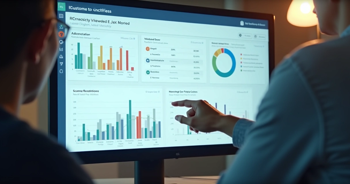 Painel digital mostrando feedback de clientes e métricas de satisfação