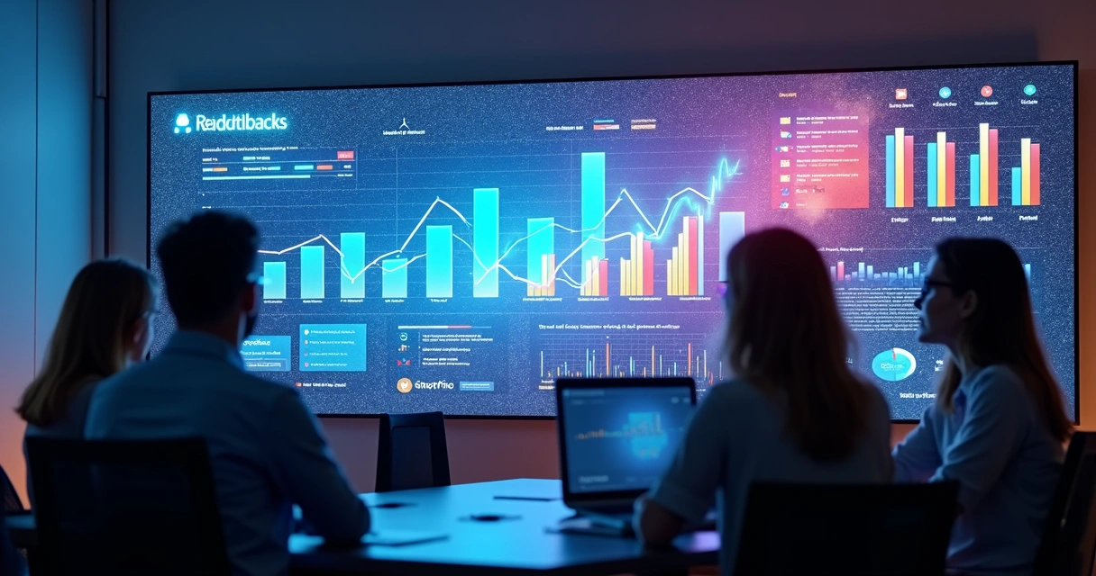 Painel digital com gráficos e categorias de feedback destacadas 