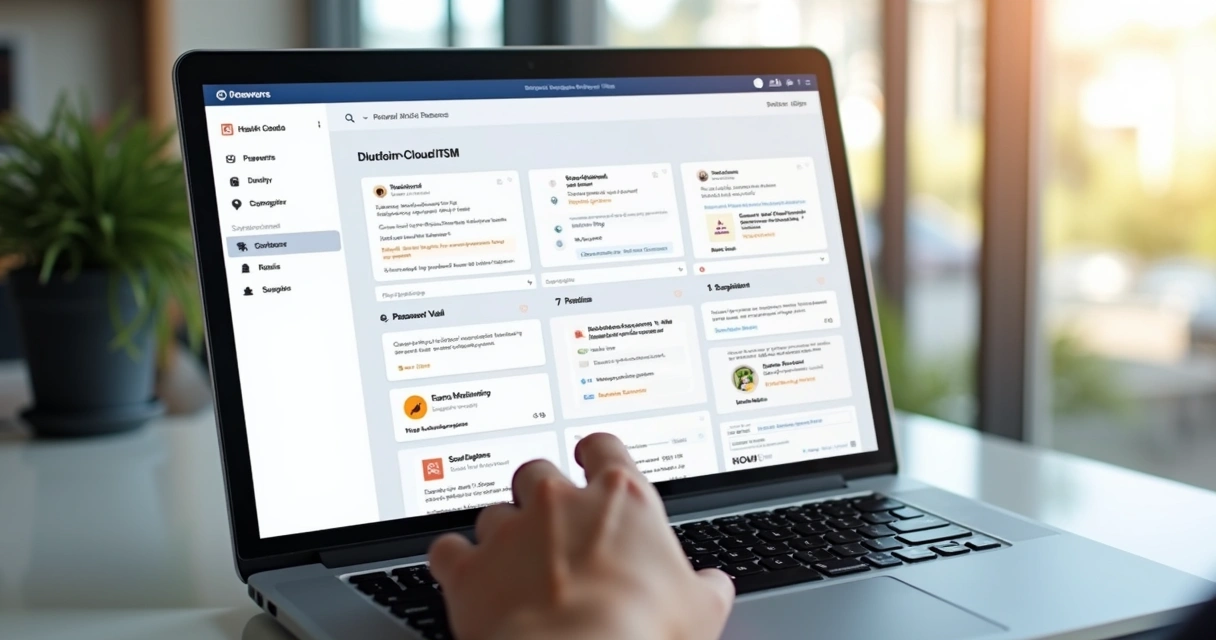 Painel limpo de ferramenta ITSM em nuvem e fácil de usar 
