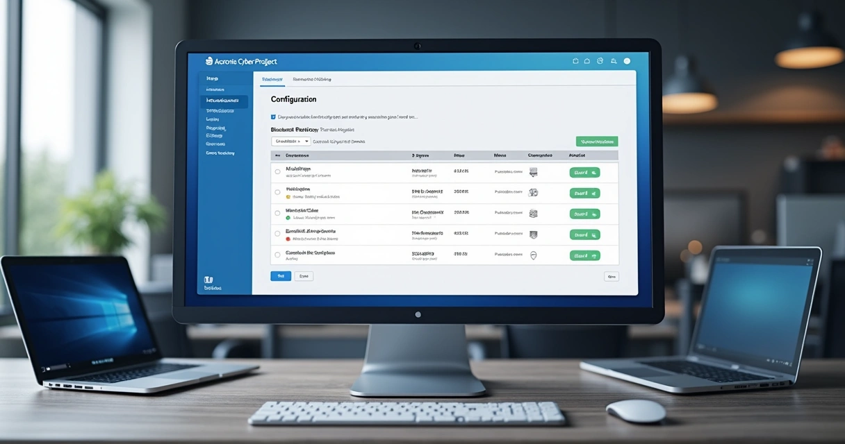 Painel do Acronis Cyber Protect exibindo configuração de regras de filtragem de URL 