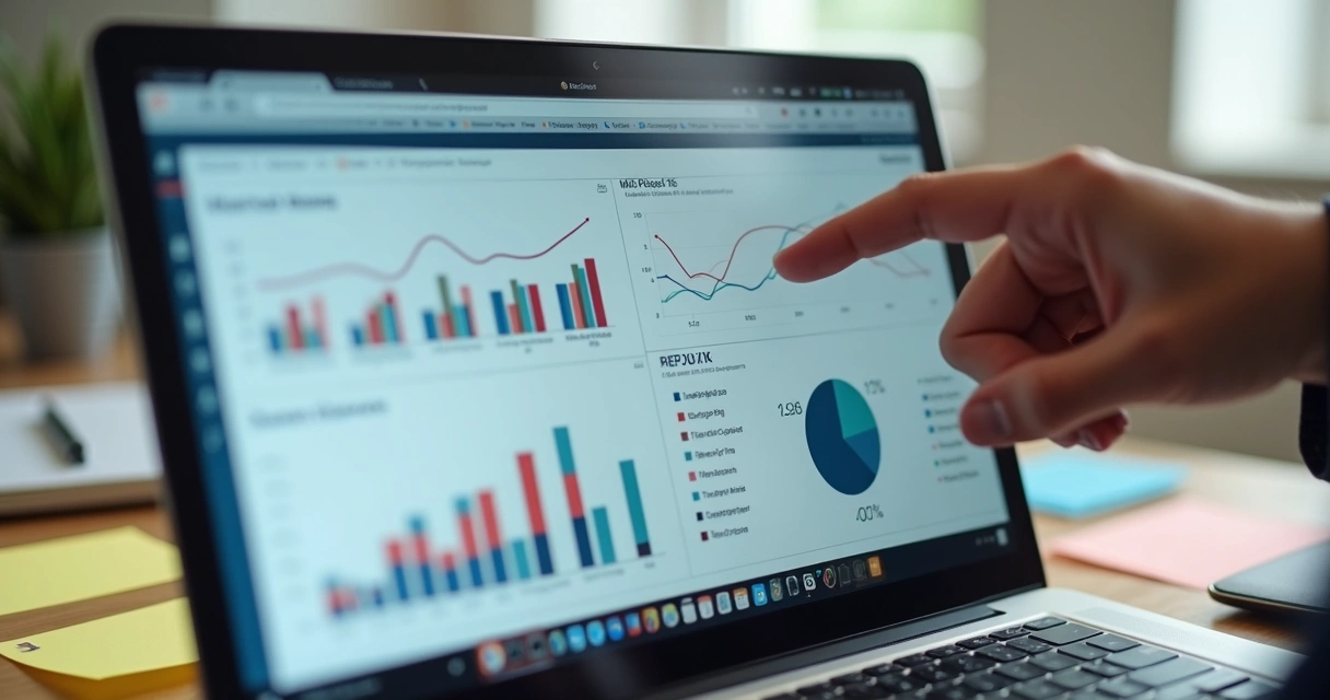 Dashboard financeiro de PME mostrado em computador
