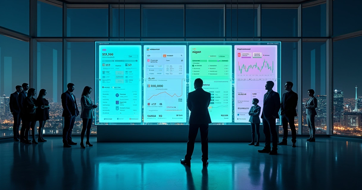 Painel digital exibindo múltiplas marcas usando mesma infraestrutura de serviços financeiros 