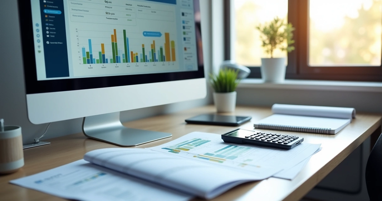 Painel financeiro com fluxo de caixa e divisões de pagamento 