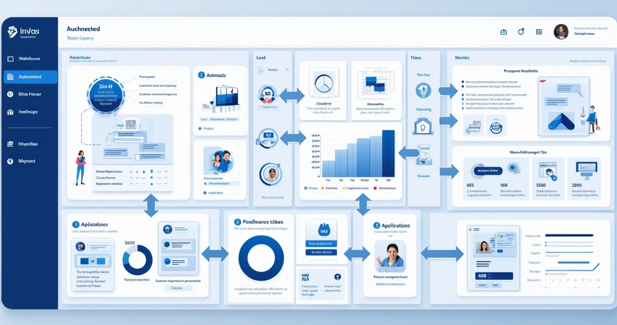 Painel de processos digitais com automações de fluxo de caixa e vendas integradas 