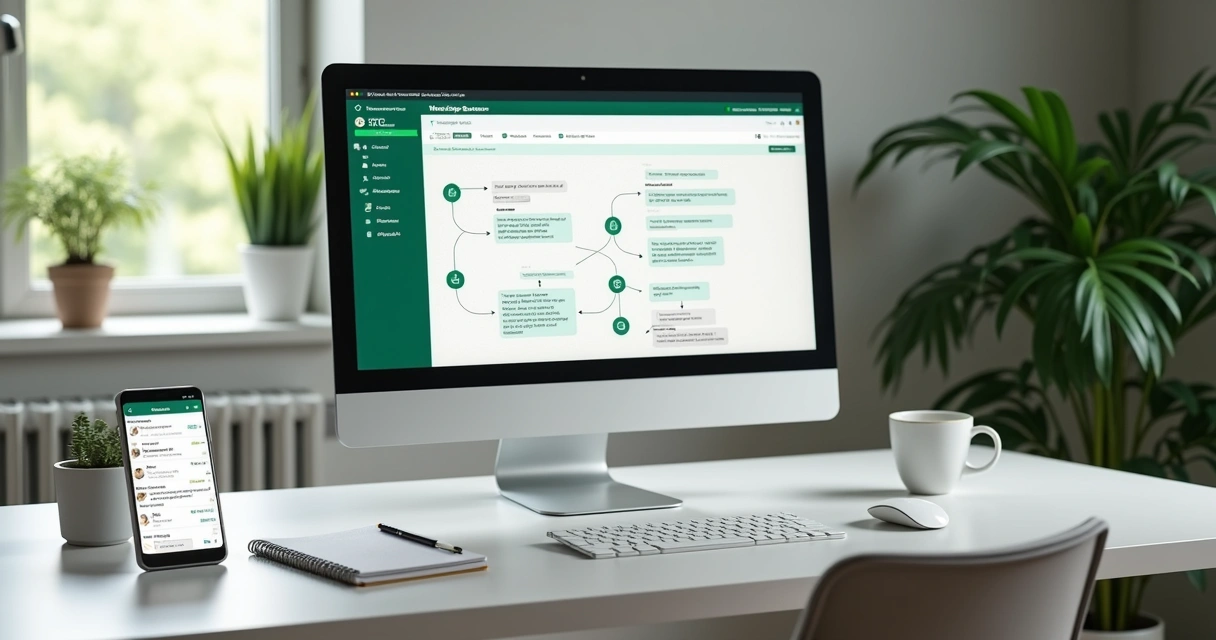 Painel de automação com fluxo de atendimento no WhatsApp 