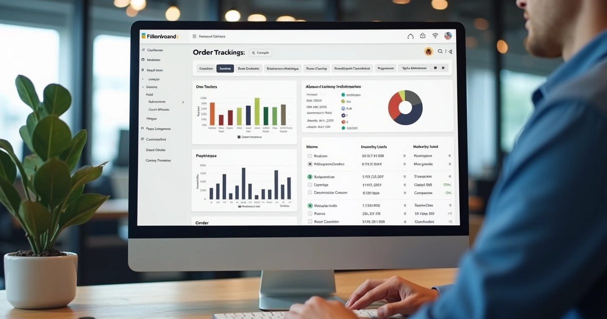 Painel de controle fulfillment em tela de computador